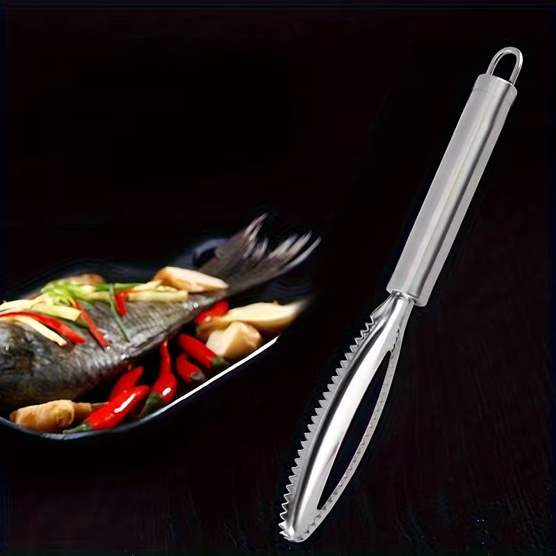1pc Stainless Steel Fish Scale Removal , 2-in-1 Fish Scale Tool,