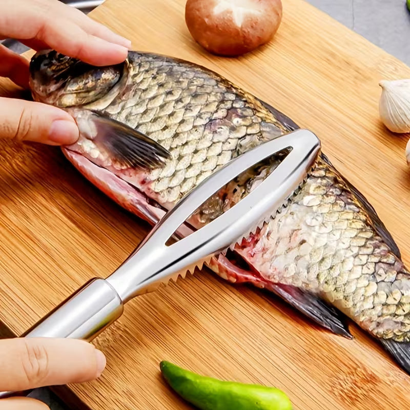 1pc Stainless Steel Fish Scale Removal , 2-in-1 Fish Scale Tool,