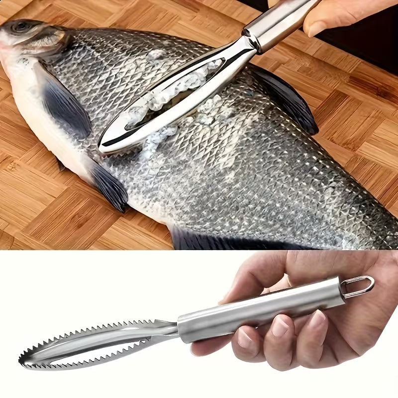 1pc Stainless Steel Fish Scale Removal , 2-in-1 Fish Scale Tool,