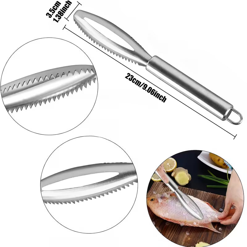 1pc Stainless Steel Fish Scale Removal , 2-in-1 Fish Scale Tool,